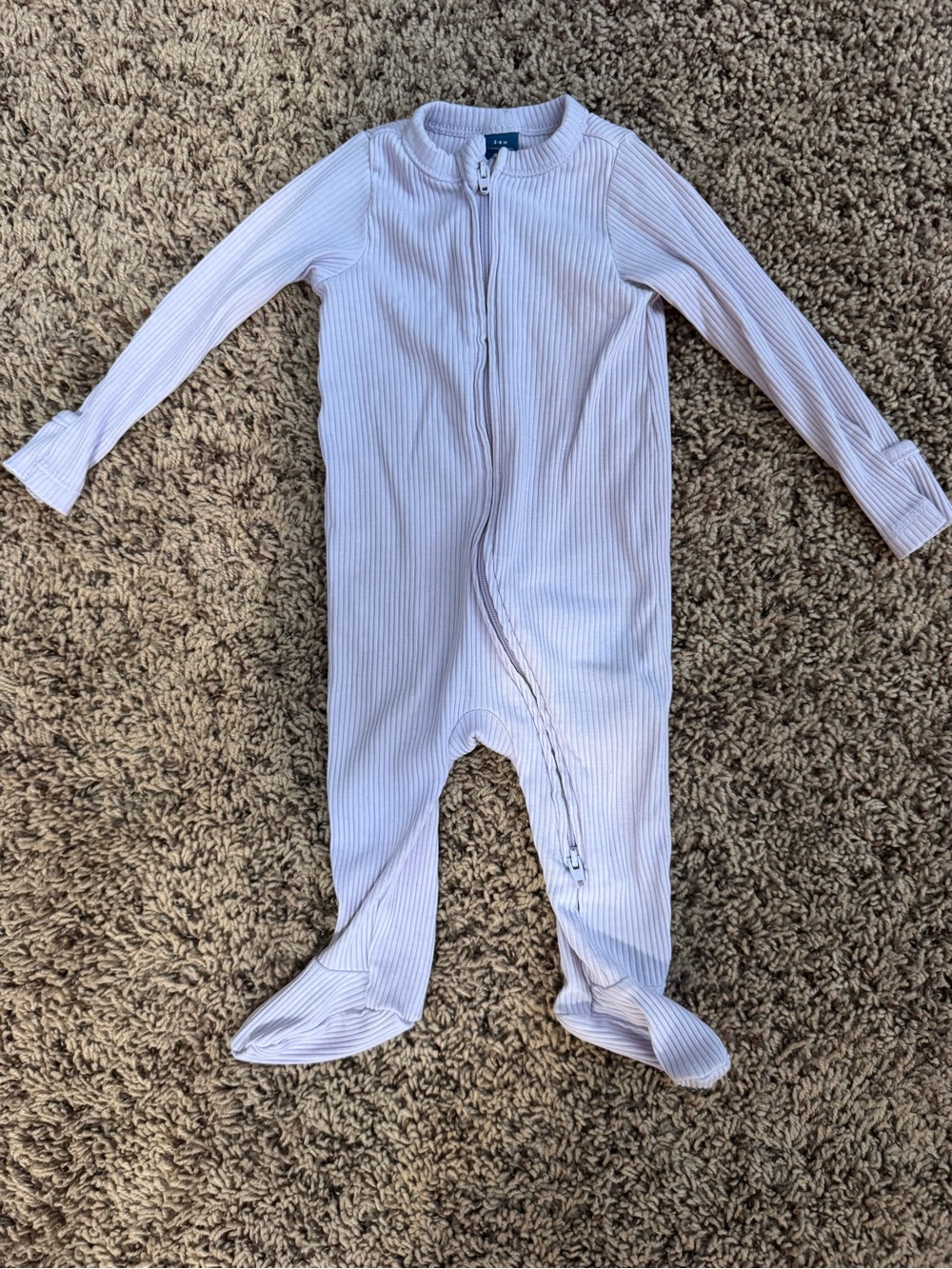 Old Navy Light Purple Ribbed Footie One-Piece Pajamas